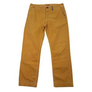 Robert Graham Mens 33x30 Classic Yates Pants Mustard Yellow Straight Leg Chinos